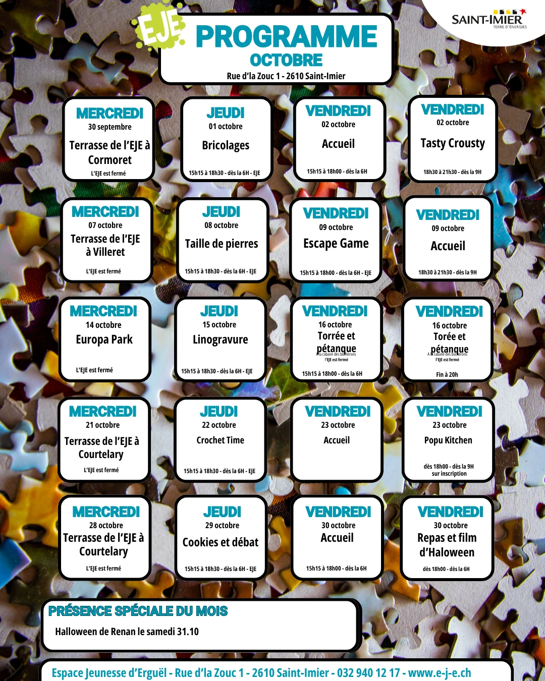 Programme octobre